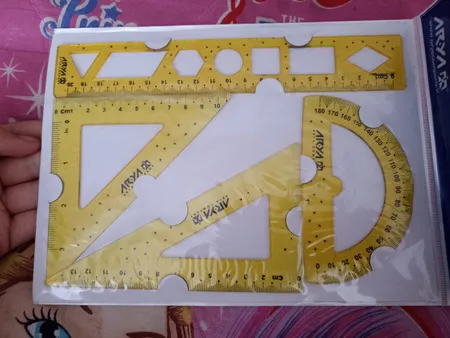 ست خط کش و گونیا آریا مدل 8038 مجموعه 4 عددی