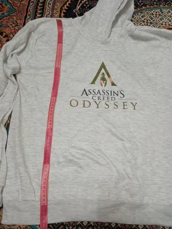 هودی مردانه طرح Assassins کد S436 رنگ طوسی