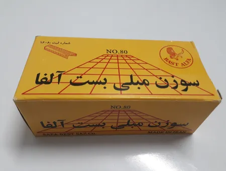 سوزن منگنه مبلی بست آلفا کد 10 سایز 80/14 بسته 3000 عددی