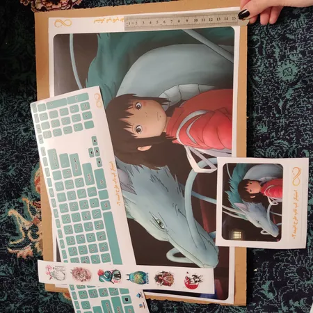 استیکر لپ تاپ توییجین و موییجین طرح Anime کد 02 مناسب برای لپ تاپ 15.6 اینچ به همراه برچسب حروف فارسی کیبورد