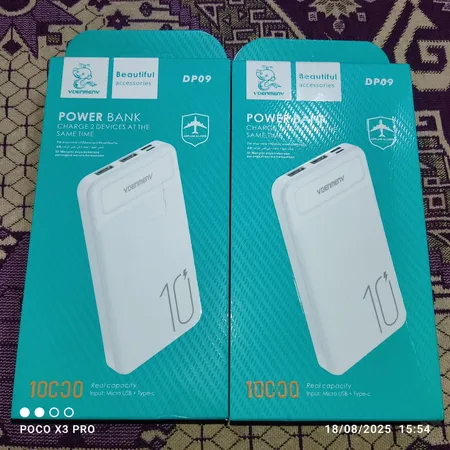 پاوربانک 10 وات وی دنمن وی مدل dp 09 ظرفیت 10000 میلی آمپر ساعت