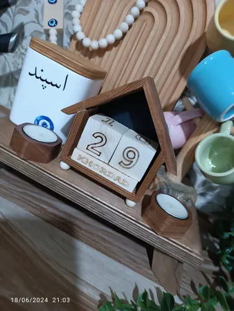 جاشمعی چوبی وودلندزون مدل شش ضلعی بسته 2 عددی