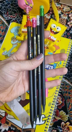 مداد مشکی فابر کاستل مدل پاک کن دار کد 007 بسته 4 عددی