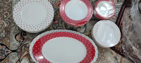 سرویس غذاخوری 28 پارچه چینی زرین ایران سری ایتالیا اف مدل اسپاتی درجه یک