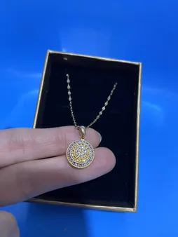 آویز گردنبند طلا 18 عیار زنانه طلای مستجابی مدل آوا کد 3677