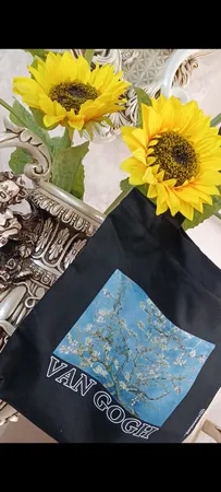 ساک خرید مدل شکوفه های بادام ونگوگ کد 4