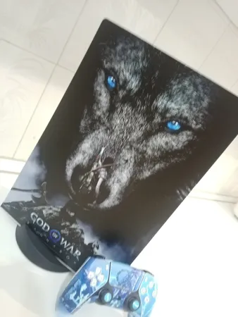 برچسب کنسول و دسته بازی و هدفون PS5 مدل ragnarok مات مناسب برای دستگاه دیسک خور