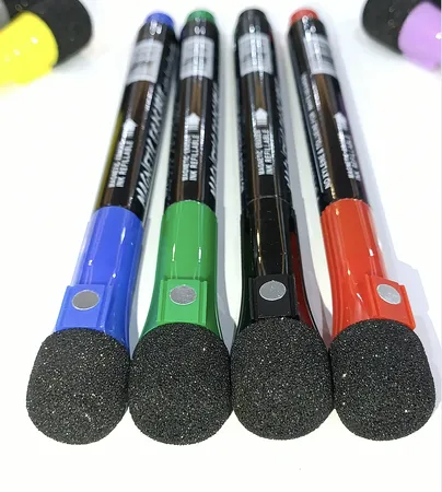 ماژیک وایت برد بیسیک مدل مغناطیسی پاک کن دار بسته 4 عددی