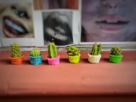 شمع طرح کاکتوس مجموعه 6 عددی