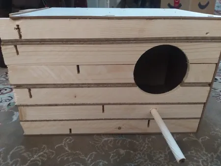 لانه پرنده مدل عروس هلندی درب کشویی طرح چوبی