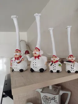 مجسمه طرح آشپز کلاه بلند کد AL-020020058 مجموعه 4 عددی