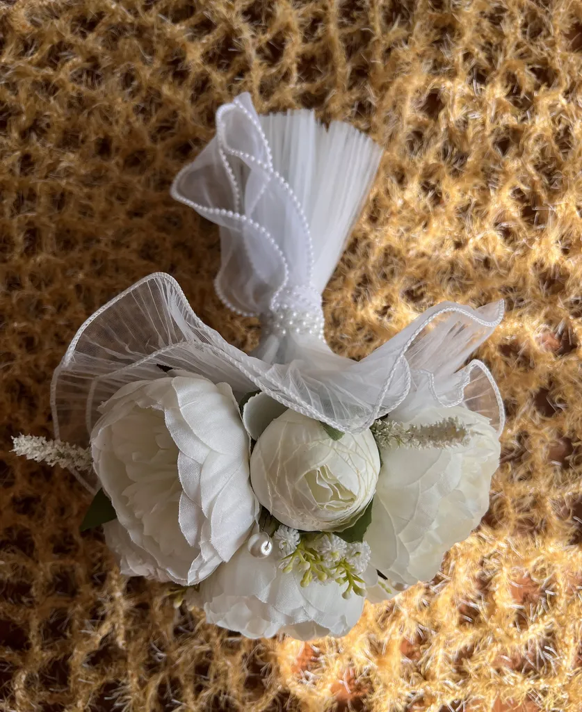 دسته گل مصنوعی عروس مدل مروارید