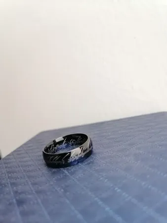 انگشتر مردانه برانت مدل ارباب حلقه ها ساده حکاکی لیزری