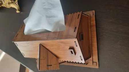 جعبه دستمال کاغذی طرح کلبه کد 0120