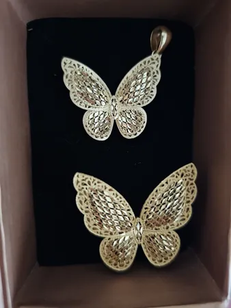 آویز گردنبند طلا 18 عیار زنانه طلای مستجابی مدل پروانه فیوژن کد 65