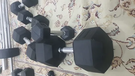 دمبل بدنسازی مدل شش ضلعی 25 کیلوگرمی بسته 2 عددی