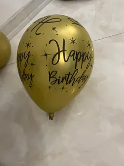 بادکنک لاتکس مدل کروم طرح happy brithday بسته 10 عددی