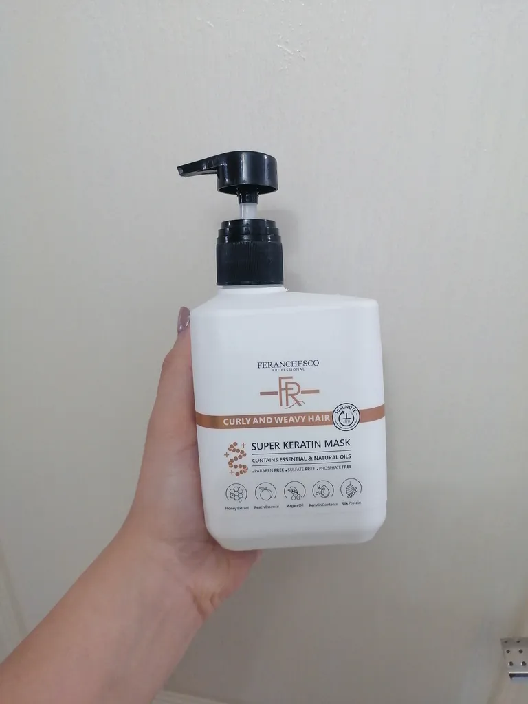 ماسک مو فرانچسکو  مدل هلو مناسب برای موهای فر حجم 500 میلی لیتر