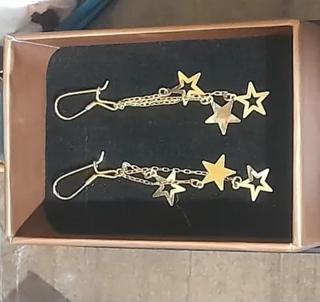 گوشواره طلا 18 عیار زنانه طلای مستجابی مدل ستاره  کد 25