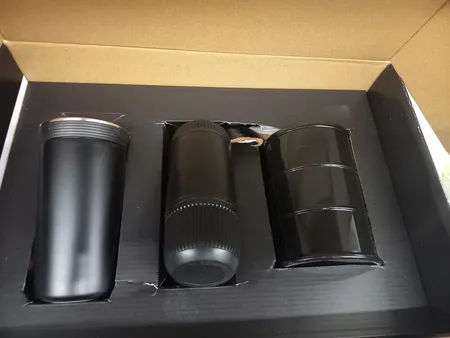 ست اسپرسوساز سفری و بانکه قهوه استارسو مدل کافه رو به همراه تراول ماگ