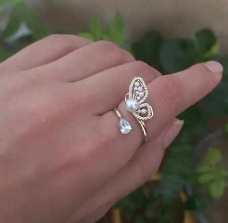 انگشتر زنانه مدل پروانه کد 00714