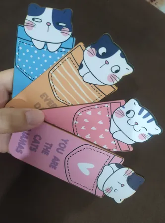 نشانگر کتاب باروچین مدل گربه های با مزه کد bk-12 بسته 4 عددی