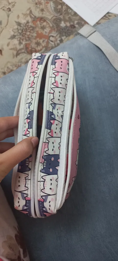 جامدادی مستر راد مدل سه زیپ طرح گربه فانتزی کد fiory 2515