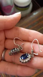 گوشواره نقره زنانه سلین کالا مدل یاقوت کبود ce-yagh-ab9