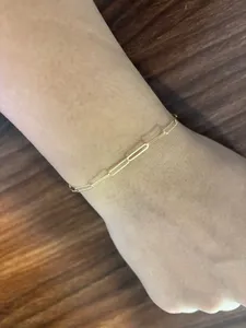 تجریه خرید دستبند زنجیری طلا 18 عیار زنانه ناریا مدل هرمس کد M11