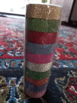 چسب نواری اکلیلی مدل Glitter بسته 10 عددی