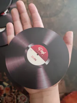 زیر لیوانی مدل صفحه گرامافون طرح موزیک مجموعه 6 عددی