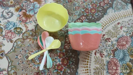 پیاله کد 1149 مجموعه 6 عددی به همراه قاشق