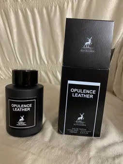 ادو پرفیوم مردانه الحمبرا مدل Amber and Leather با رایحه گرم و تلخ حجم 100 میلی لیتر