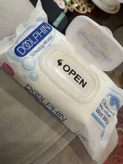 دستمال مرطوب پاک کننده آرایش دلفین مدل 001 بسته 60 عددی