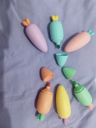 ماژیک علامت گذار مدل پاستلی طرح هویج بسته 6 عددی