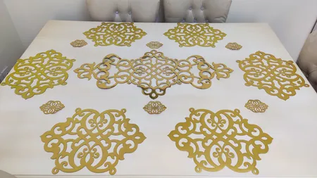 زیر بشقابی چرم مصنوعی دکورانر مدل P901 ست 6 عددی