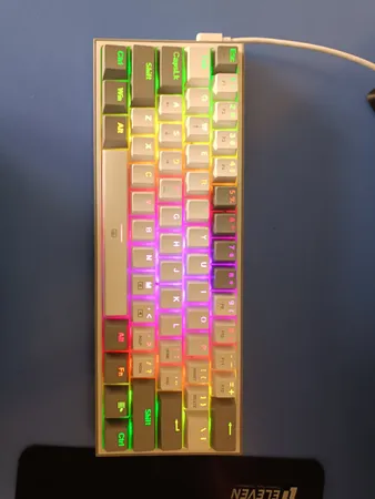 کیبورد گیمینگ ردراگون مدل K617 FIZZ، سوییچ مکانیکال قرمز، Tenkeyless، نورپردازی RGB