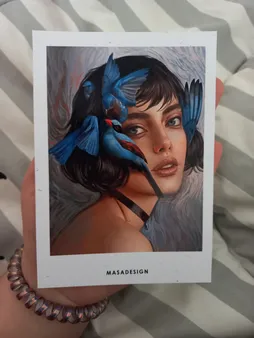 کارت پستال ماسا دیزاین طرح دختر و پرنده کد POST19