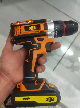 دریل پیچ گوشتی چکشی شارژی سه نظام فلزی 10 میلیمتر 388 ولت جاب مدل JB-388 ELBO مجموعه 199 عددی