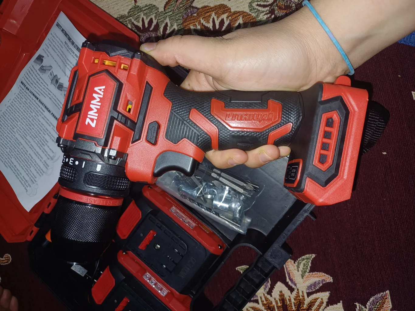 دریل شارژی 13 میلیمتری 21 ولت زیما مدل  براشلس