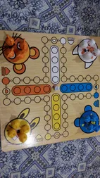 بازی منچ و مارپله کلاسیک تخته چوبی مدل Animals