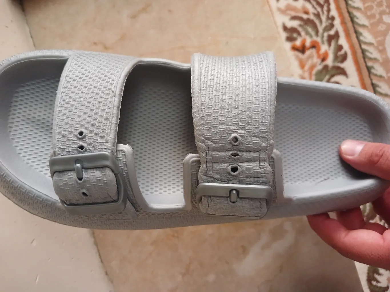 دمپایی مردانه مدل دوبنده سگک دار برسام کد 1411-GY