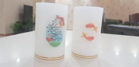 شمع مدل هفت سین و ماهی کد ۰۹ مجموعه دو عددی