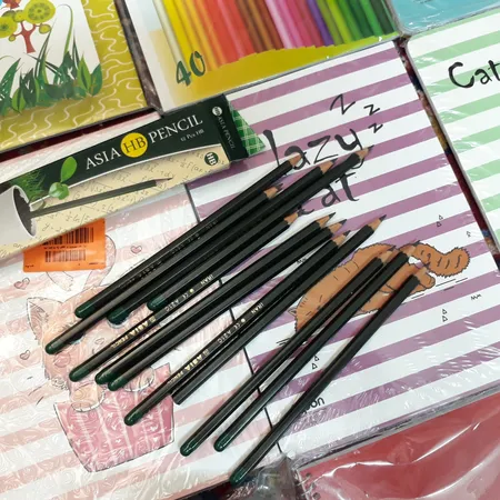 مداد مشکی آسیا مدل A21C بسته 12 عددی