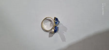 انگشتر دخترانه مدل پروانه کریستالی 148 رنگ آبی