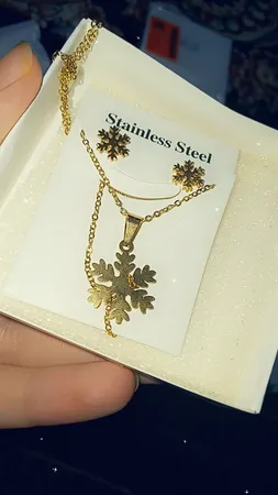 نیم ست زنانه مدل دانه برف استیل 3206