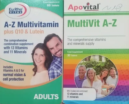 A-Z مولتی ویتامین پلاس کیوتن و لوتئین یوروویتال بسته 60 عددی