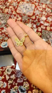 تجریه خرید آویز گردنبند طلا 18 عیار زنانه طلای مستجابی مدل پروانه کد 58254-393