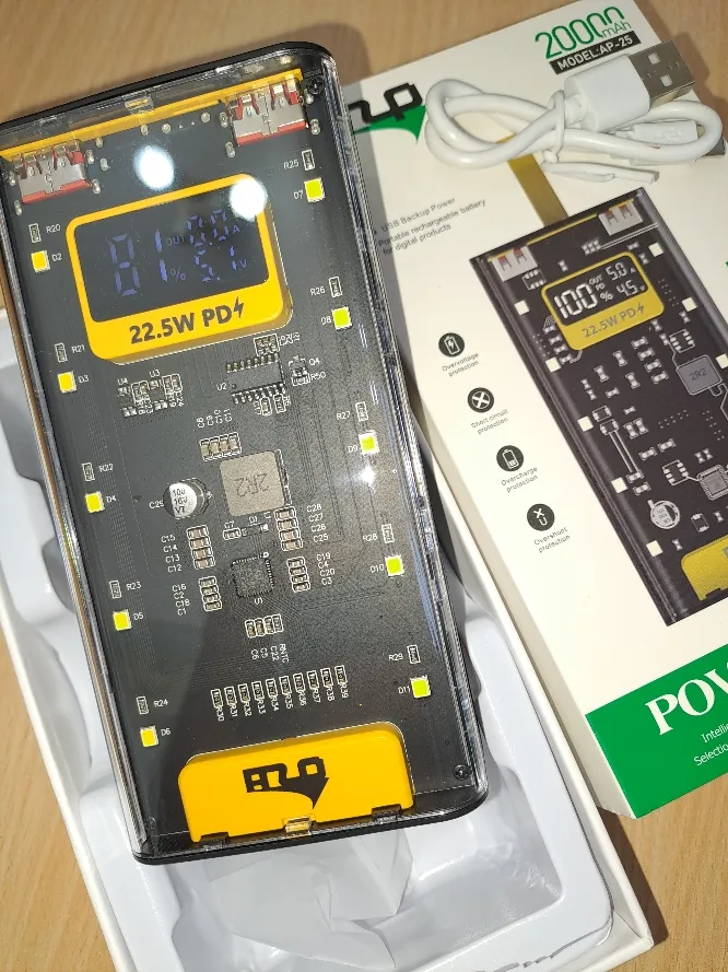 پاوربانک ای زد پی مدل AP-25 ظرفیت 20000 میلی آمپر ساعت