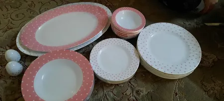 سرویس غذاخوری 28 پارچه چینی زرین ایران سری ایتالیا اف 28 مدل اسپاتی درجه عالی